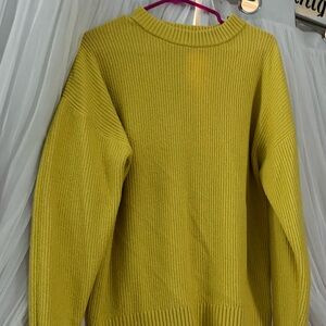Old Navy Mustard Yellow Ribbed Crewneck Sweater